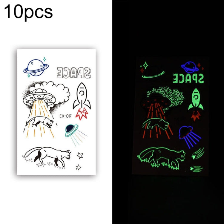 10 PCS Waterproof Color Luminous Tattoo Sticker Face Sticker