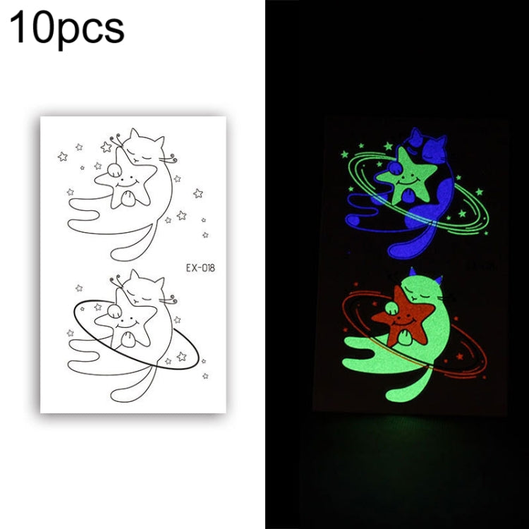 10 PCS Waterproof Color Luminous Tattoo Sticker Face Sticker