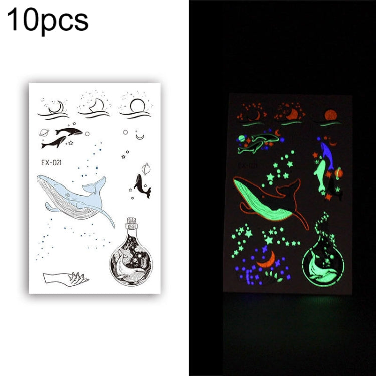 10 PCS Waterproof Color Luminous Tattoo Sticker Face Sticker