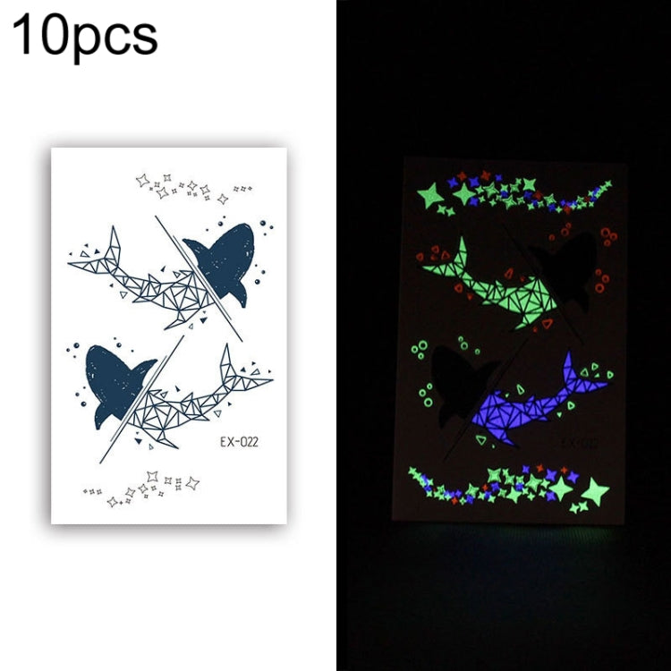 10 PCS Waterproof Color Luminous Tattoo Sticker Face Sticker