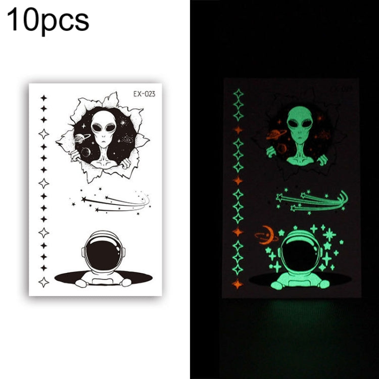 10 PCS Waterproof Color Luminous Tattoo Sticker Face Sticker