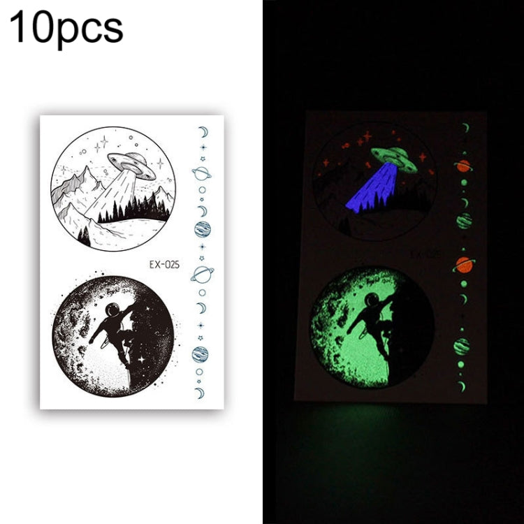 10 PCS Waterproof Color Luminous Tattoo Sticker Face Sticker