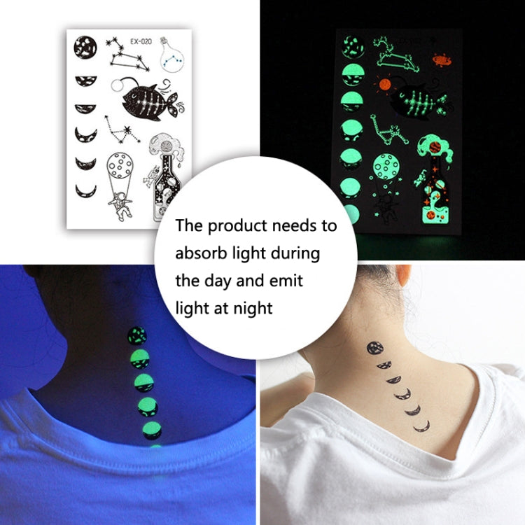 10 PCS Waterproof Color Luminous Tattoo Sticker Face Sticker