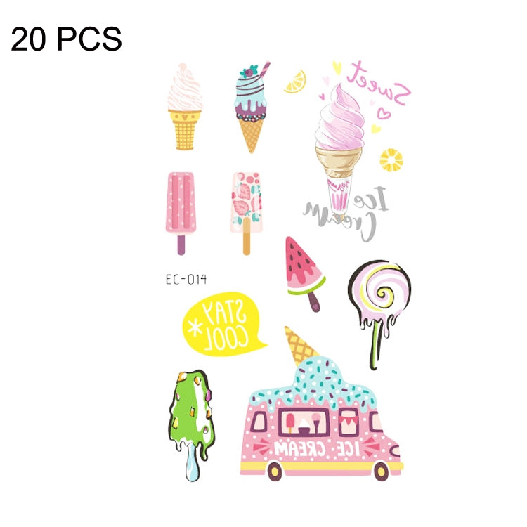 20 PCS Waterproof Sweatproof Cartoon Child Tattoo Stickers