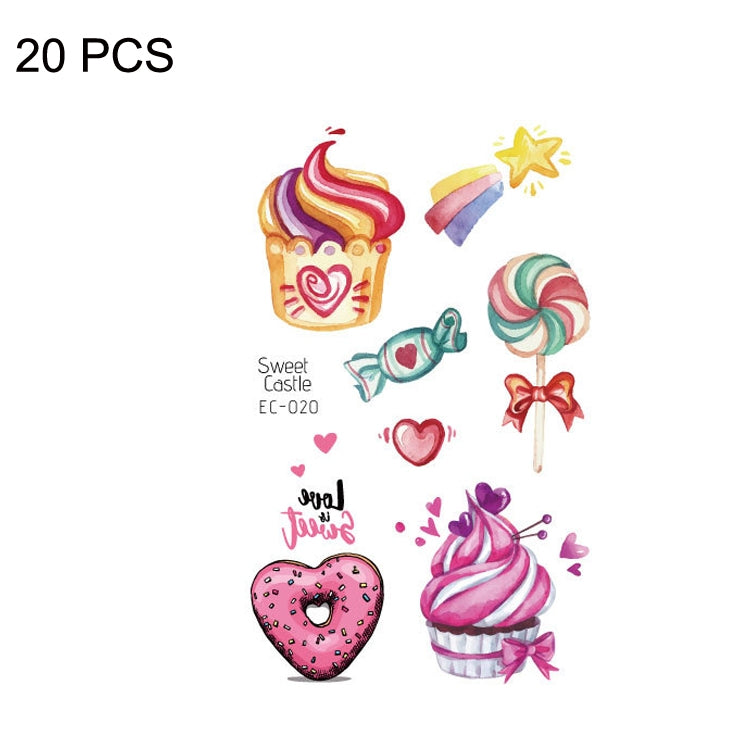 20 PCS Waterproof Sweatproof Cartoon Child Tattoo Stickers