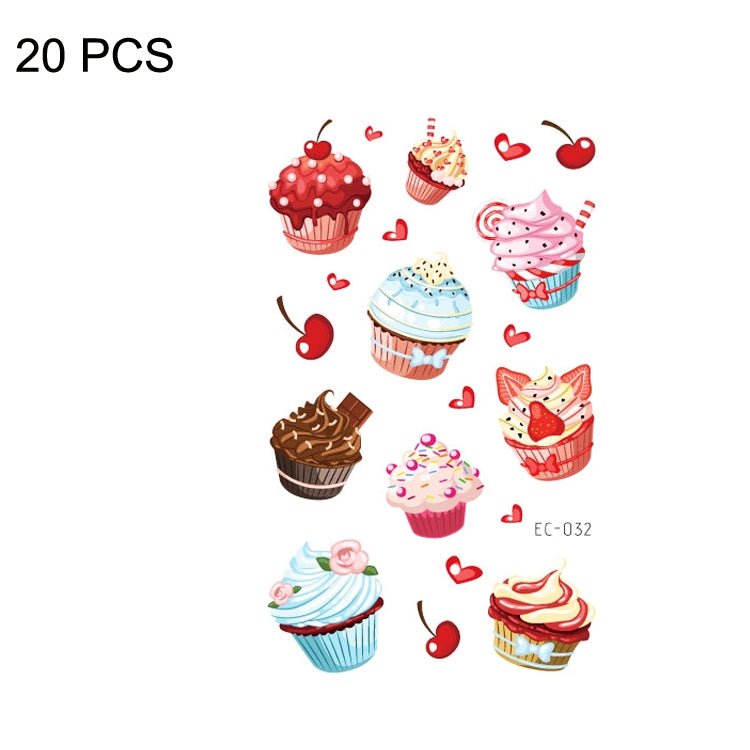 20 PCS Waterproof Sweatproof Cartoon Child Tattoo Stickers