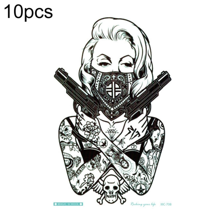 10 PCS Waterproof Arm Chest Scar Tattoo Sticker