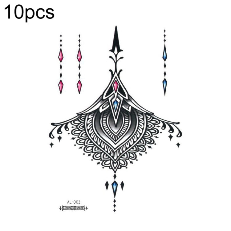 10 PCS Waterproof Arm Chest Scar Tattoo Sticker