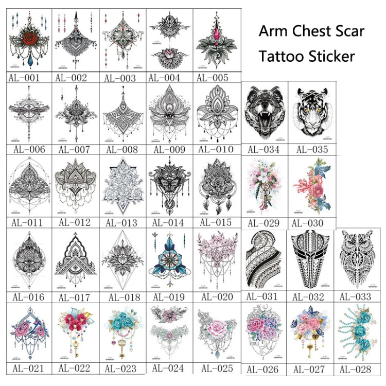 10 PCS Waterproof Arm Chest Scar Tattoo Sticker