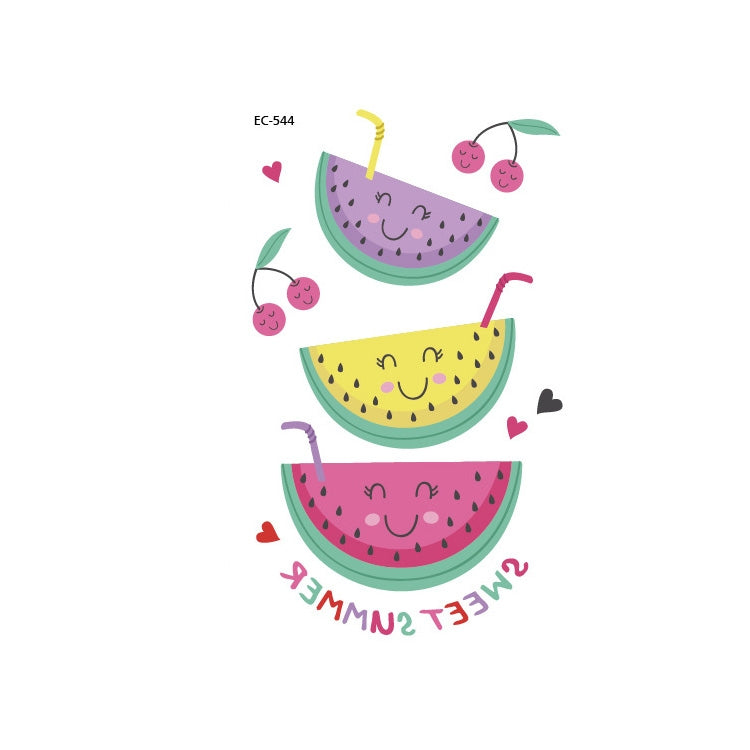 20 PCS Waterproof Painted Fruits Vegetables Plants Children Tattoo Stickers