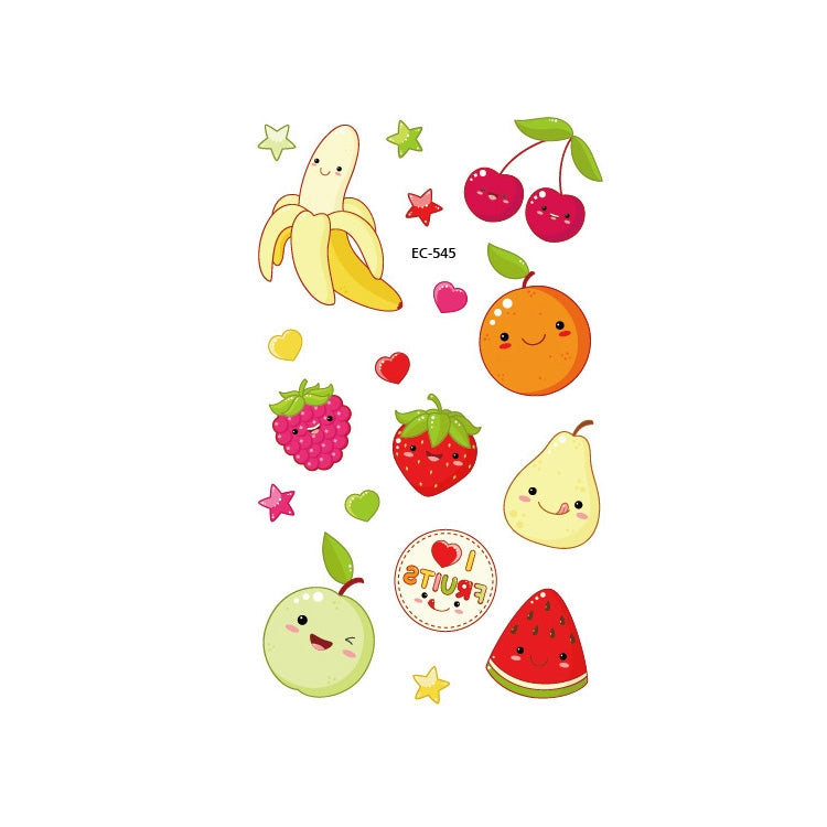 20 PCS Waterproof Painted Fruits Vegetables Plants Children Tattoo Stickers