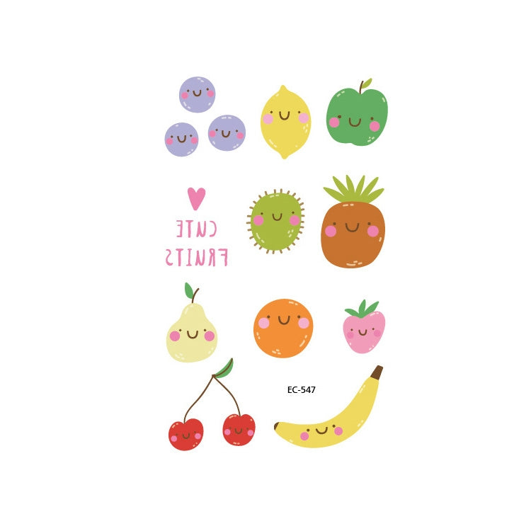20 PCS Waterproof Painted Fruits Vegetables Plants Children Tattoo Stickers