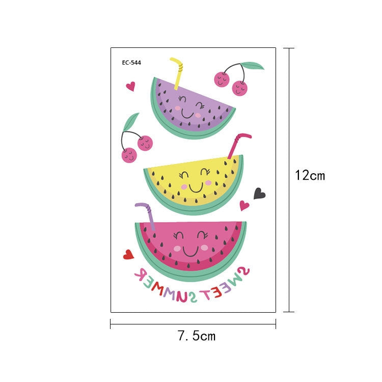 20 PCS Waterproof Painted Fruits Vegetables Plants Children Tattoo Stickers