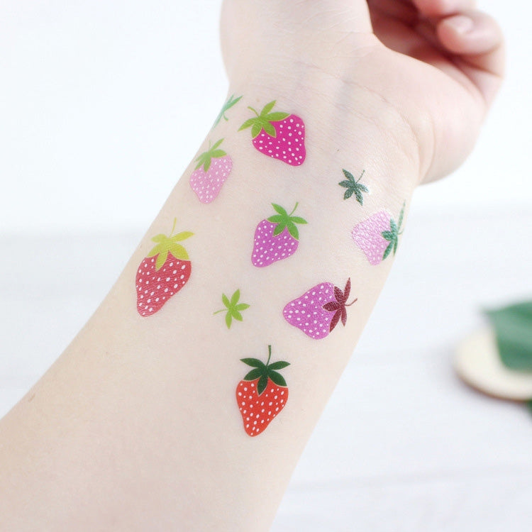 20 PCS Waterproof Painted Fruits Vegetables Plants Children Tattoo Stickers