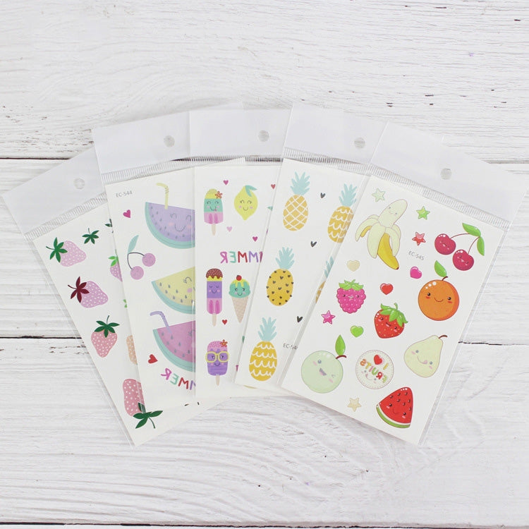 20 PCS Waterproof Painted Fruits Vegetables Plants Children Tattoo Stickers