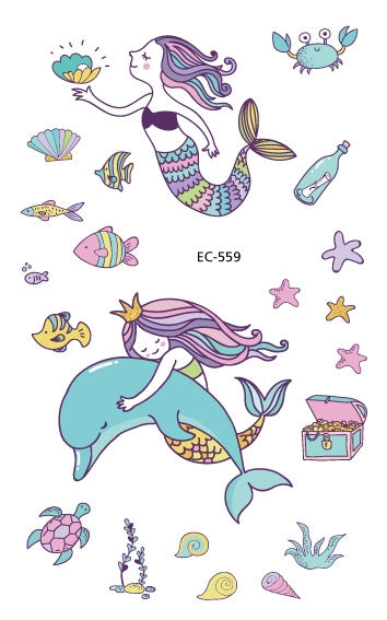 20 PCS Marine Animal Waterproof Children Tattoo Stickers
