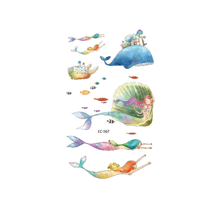 20 PCS Marine Animal Waterproof Children Tattoo Stickers