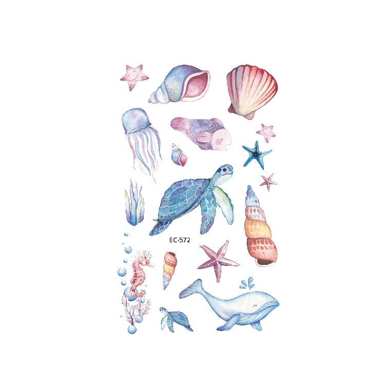 20 PCS Marine Animal Waterproof Children Tattoo Stickers
