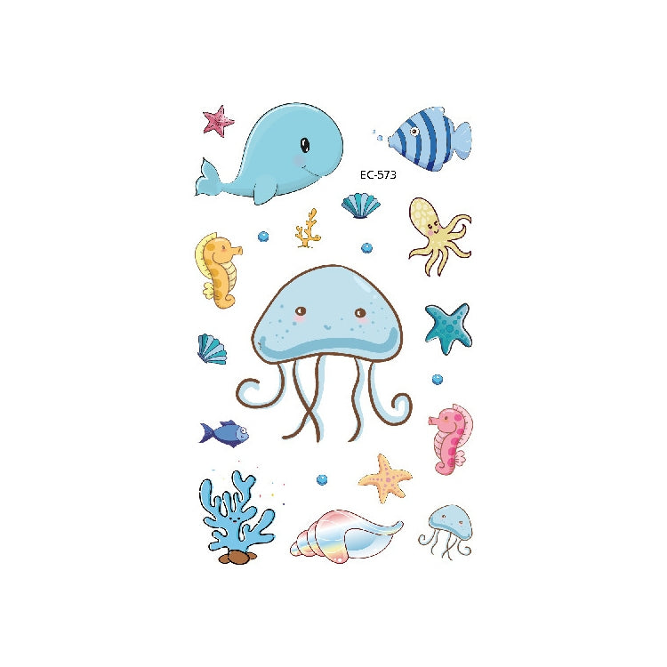 20 PCS Marine Animal Waterproof Children Tattoo Stickers