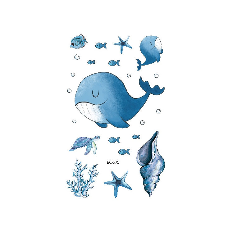 20 PCS Marine Animal Waterproof Children Tattoo Stickers