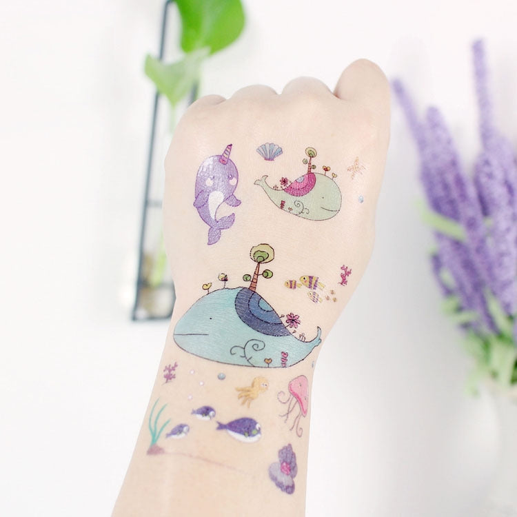 20 PCS Marine Animal Waterproof Children Tattoo Stickers
