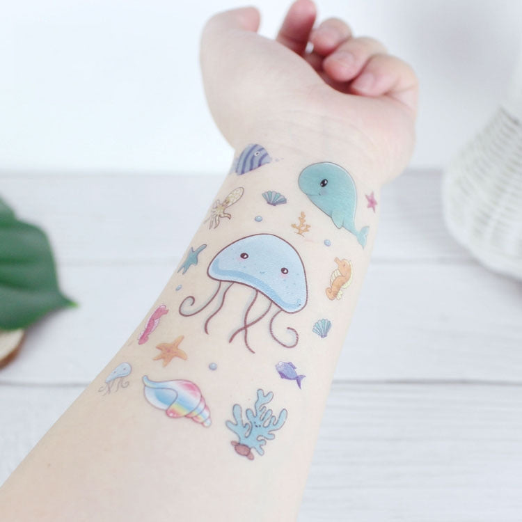 20 PCS Marine Animal Waterproof Children Tattoo Stickers