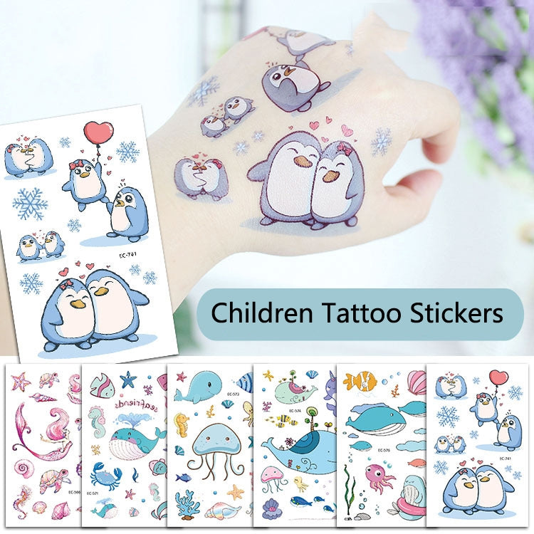 20 PCS Marine Animal Waterproof Children Tattoo Stickers