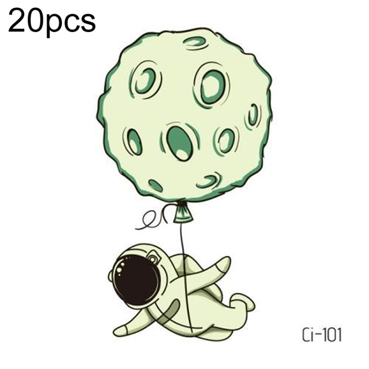 20 PCS Children Waterproof Space Luminous Tattoo Stickers