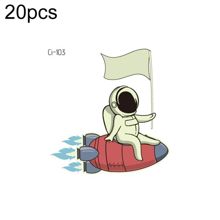 20 PCS Children Waterproof Space Luminous Tattoo Stickers