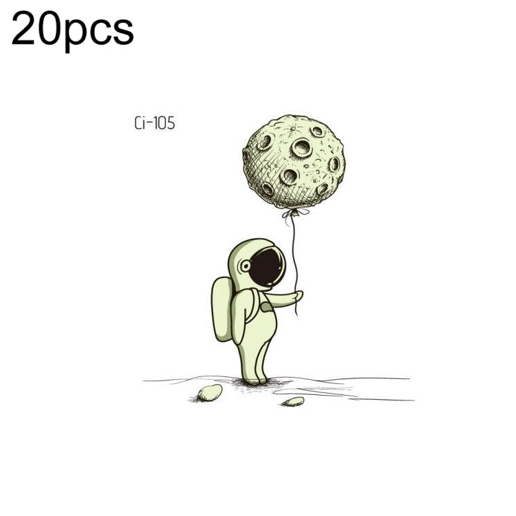 20 PCS Children Waterproof Space Luminous Tattoo Stickers