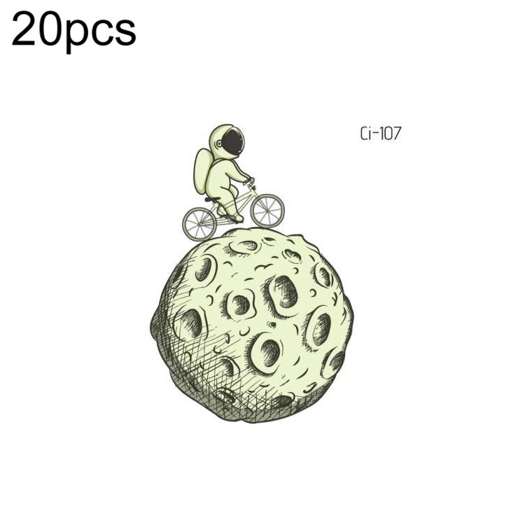 20 PCS Children Waterproof Space Luminous Tattoo Stickers