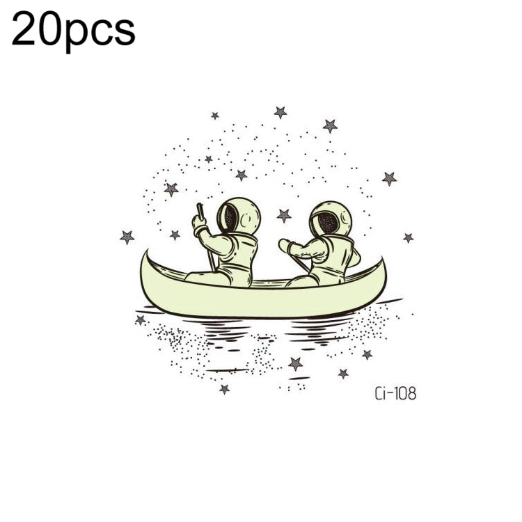20 PCS Children Waterproof Space Luminous Tattoo Stickers