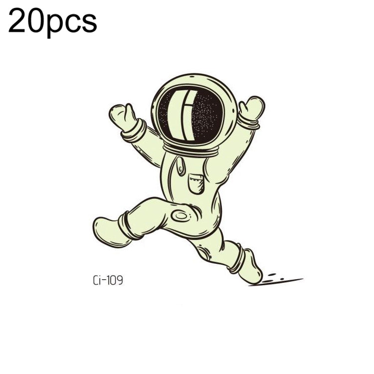 20 PCS Children Waterproof Space Luminous Tattoo Stickers