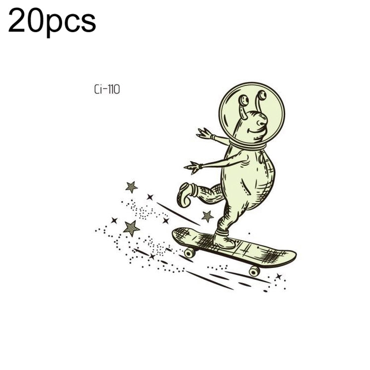 20 PCS Children Waterproof Space Luminous Tattoo Stickers