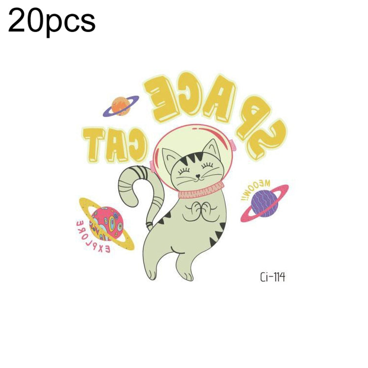 20 PCS Children Waterproof Space Luminous Tattoo Stickers