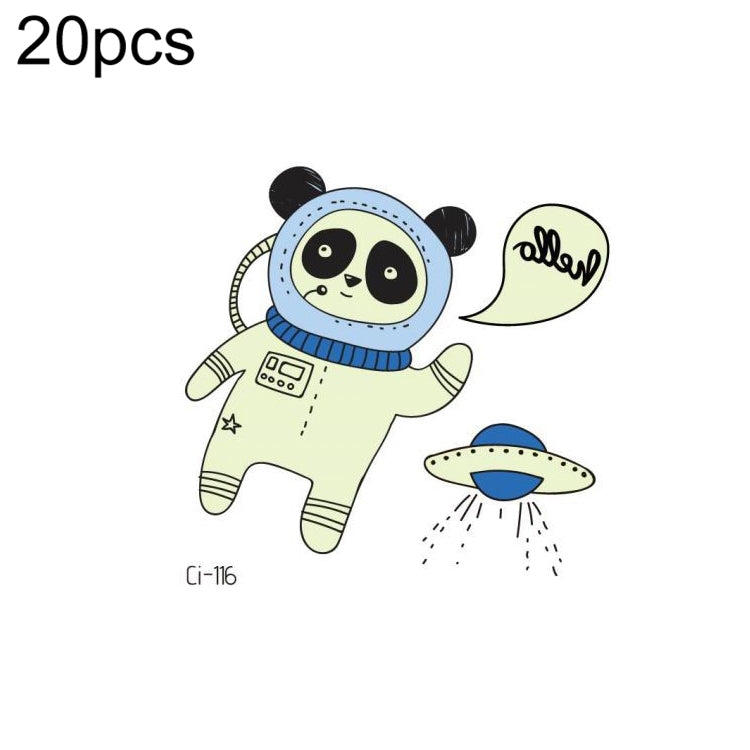 20 PCS Children Waterproof Space Luminous Tattoo Stickers