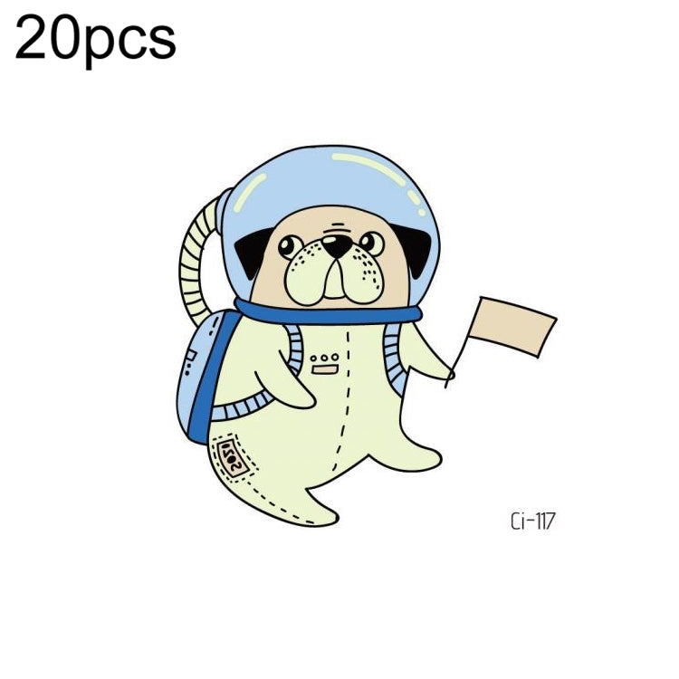20 PCS Children Waterproof Space Luminous Tattoo Stickers