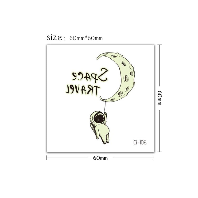 20 PCS Children Waterproof Space Luminous Tattoo Stickers