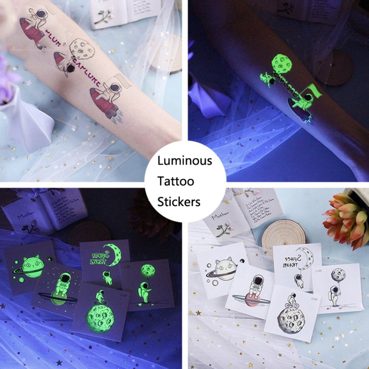 20 PCS Children Waterproof Space Luminous Tattoo Stickers