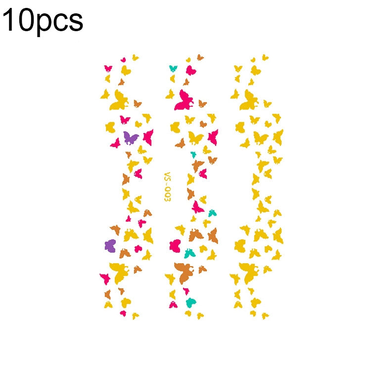 10 PCS Hot Stamping Waterproof Music Festival Face Tattoo Sticker