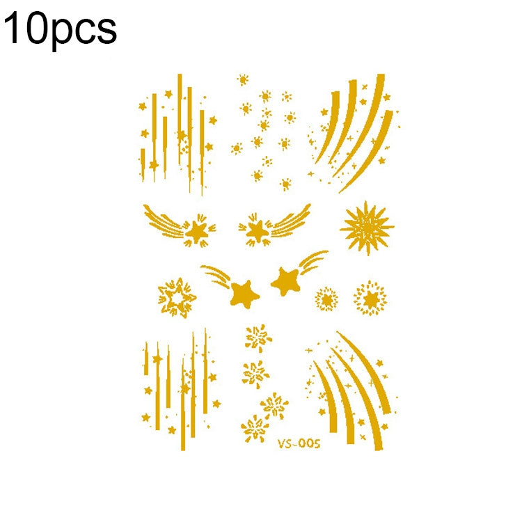 10 PCS Hot Stamping Waterproof Music Festival Face Tattoo Sticker