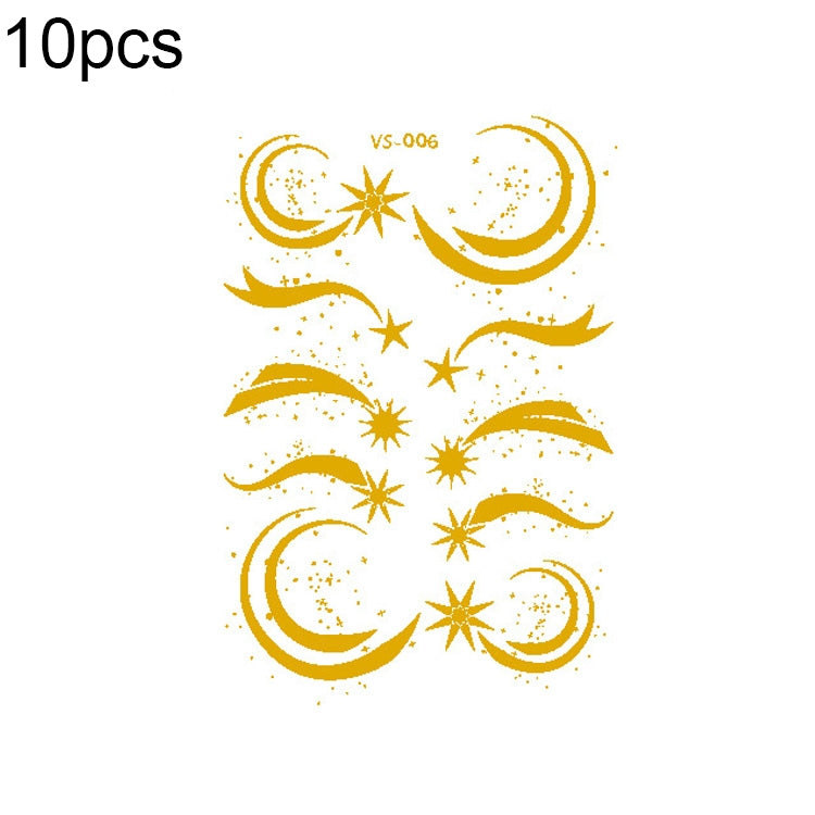 10 PCS Hot Stamping Waterproof Music Festival Face Tattoo Sticker