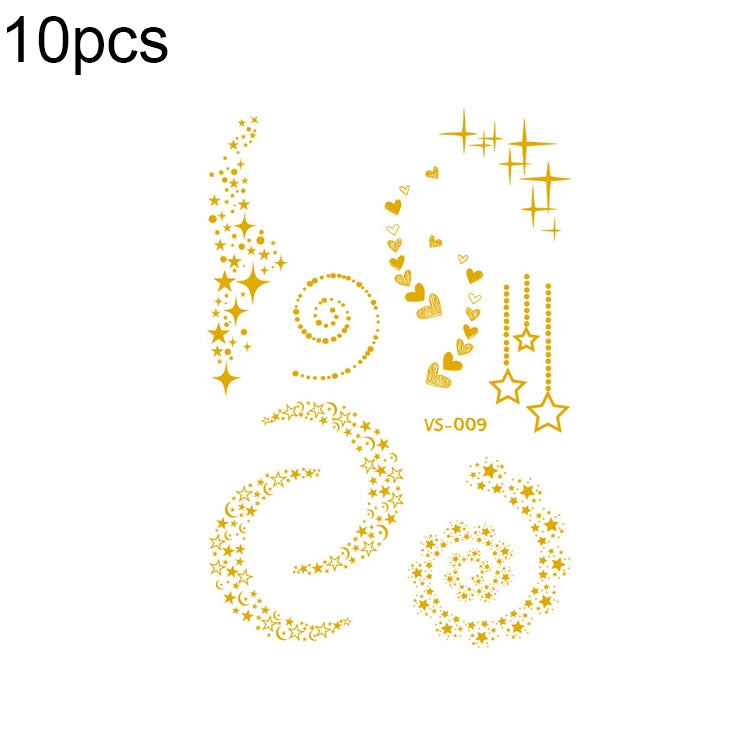 10 PCS Hot Stamping Waterproof Music Festival Face Tattoo Sticker