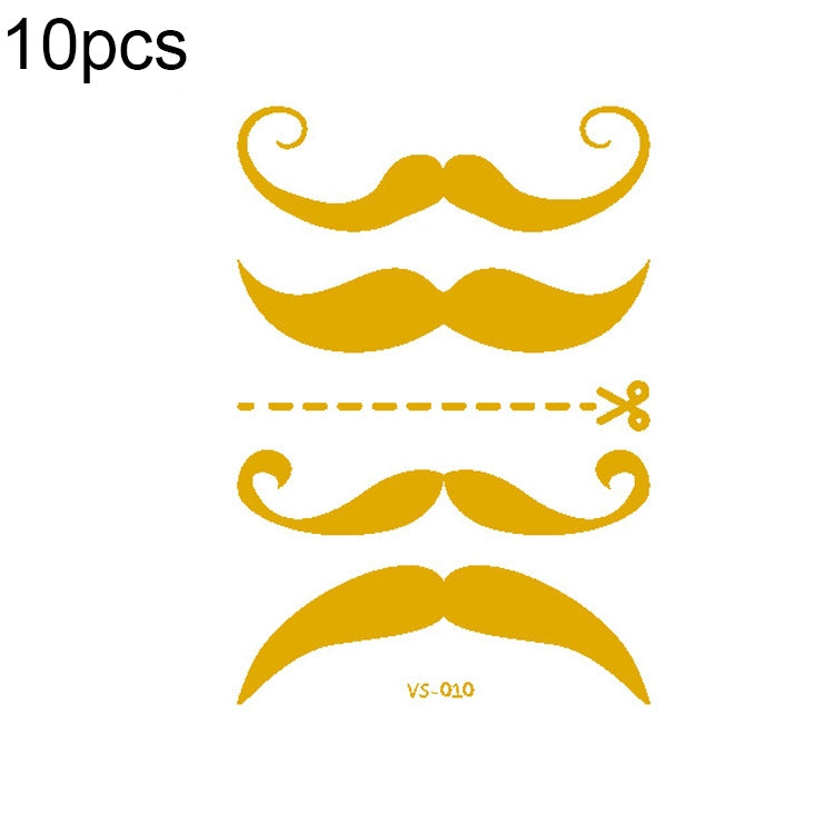 10 PCS Hot Stamping Waterproof Music Festival Face Tattoo Sticker