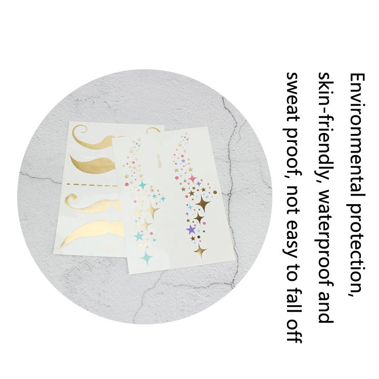 10 PCS Hot Stamping Waterproof Music Festival Face Tattoo Sticker