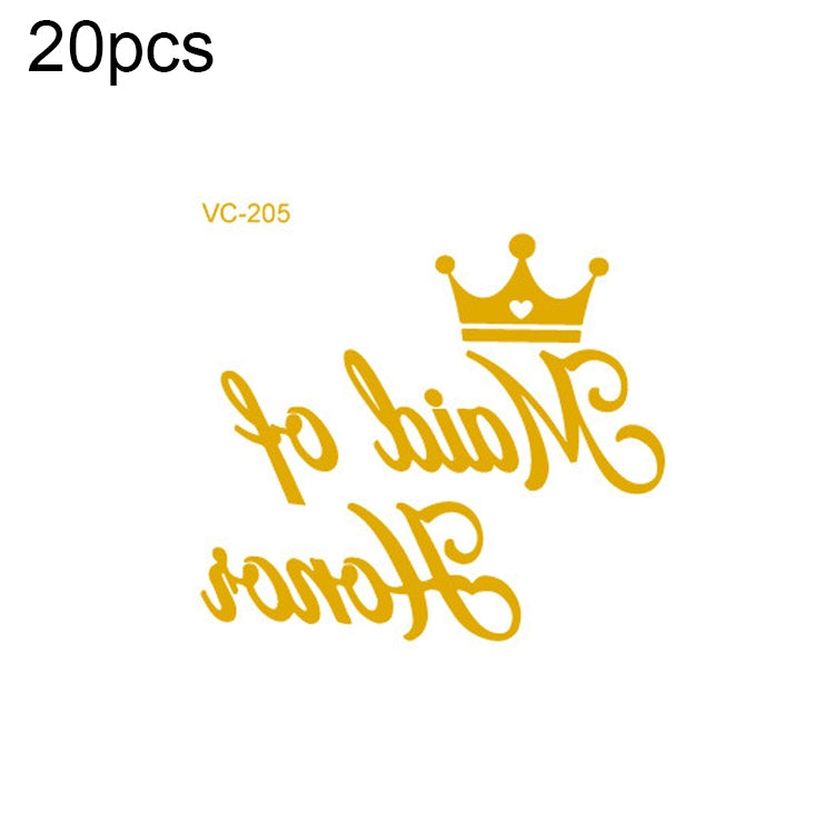 20 PCS Waterproof Bachelor Party Hot Stamping Wedding Bridal Tattoo Stickers