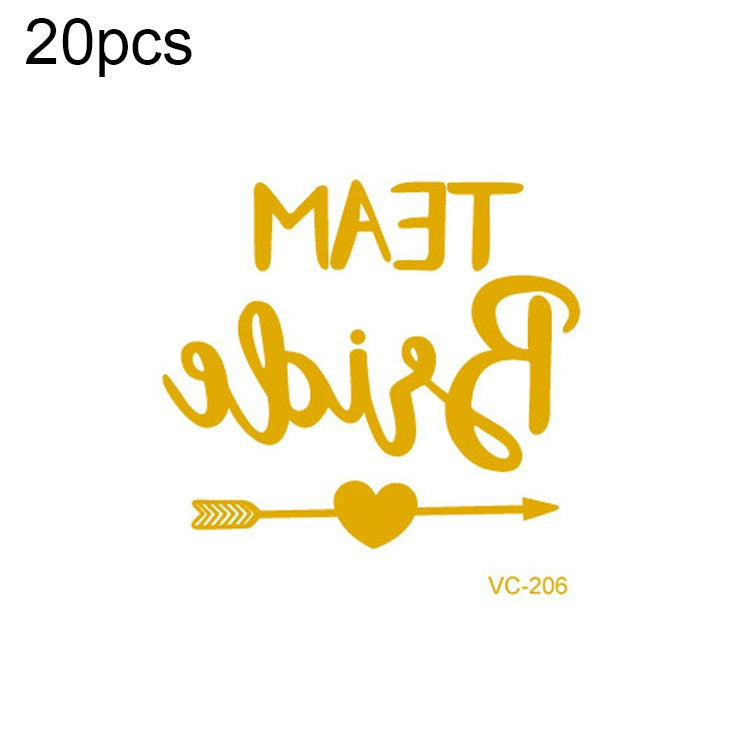 20 PCS Waterproof Bachelor Party Hot Stamping Wedding Bridal Tattoo Stickers