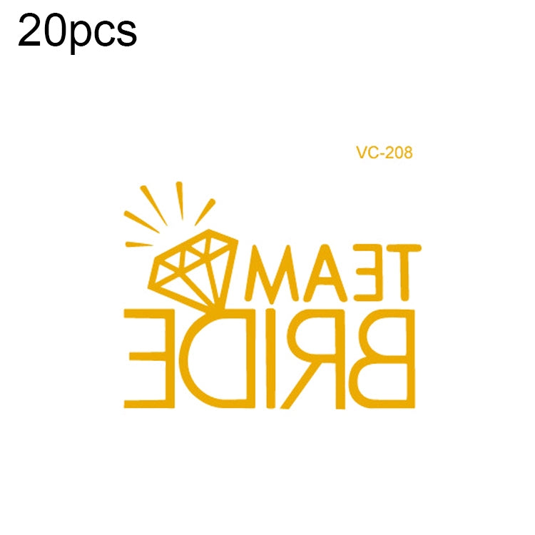 20 PCS Waterproof Bachelor Party Hot Stamping Wedding Bridal Tattoo Stickers