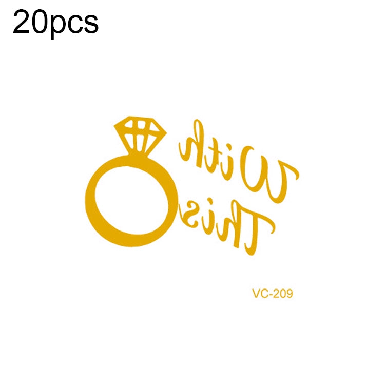 20 PCS Waterproof Bachelor Party Hot Stamping Wedding Bridal Tattoo Stickers