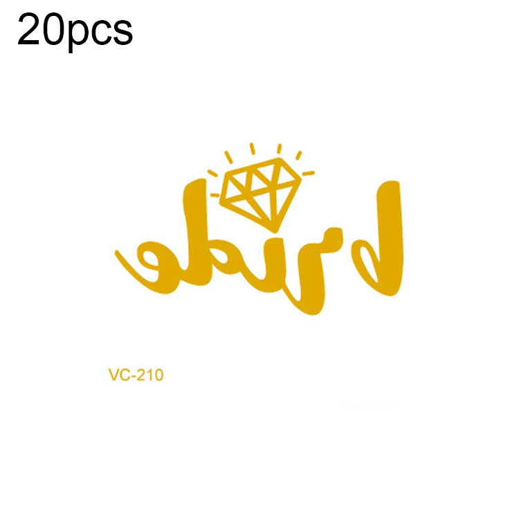 20 PCS Waterproof Bachelor Party Hot Stamping Wedding Bridal Tattoo Stickers